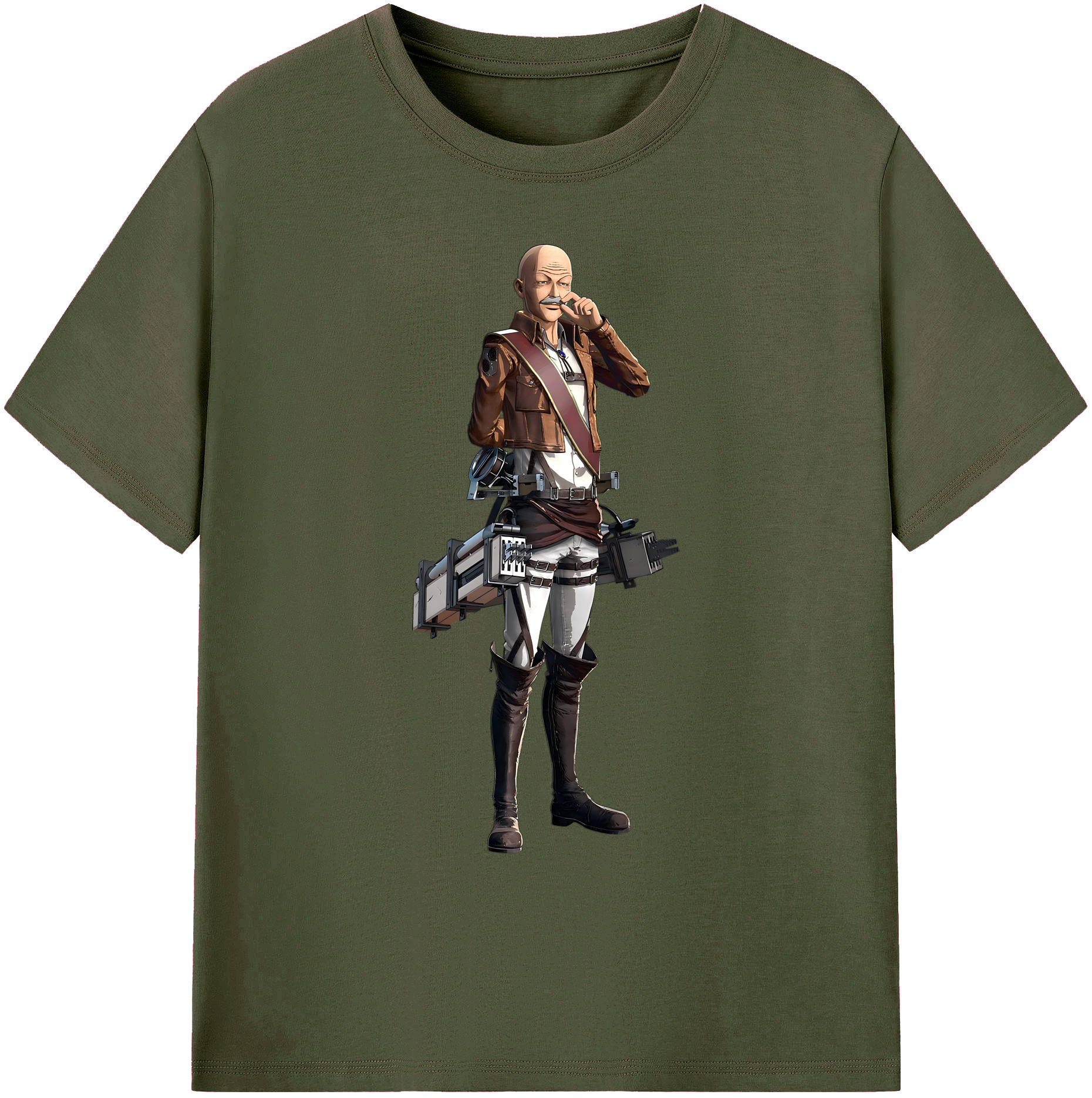 （画像用） 進撃の巨人 ドット·ピクシス Attack on Titan Dot Pixis 綿100％ メンズ半袖Tシャツ｜肌触りやわらか＆通気性